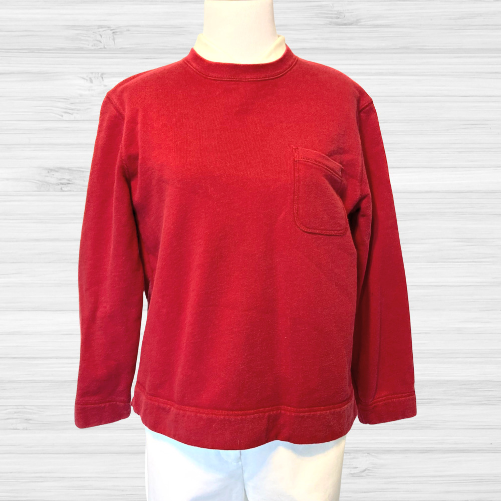 Vintage SMALL Jones Wear - Stay Warm in this Red Cotton Crewneck Sweatshirt